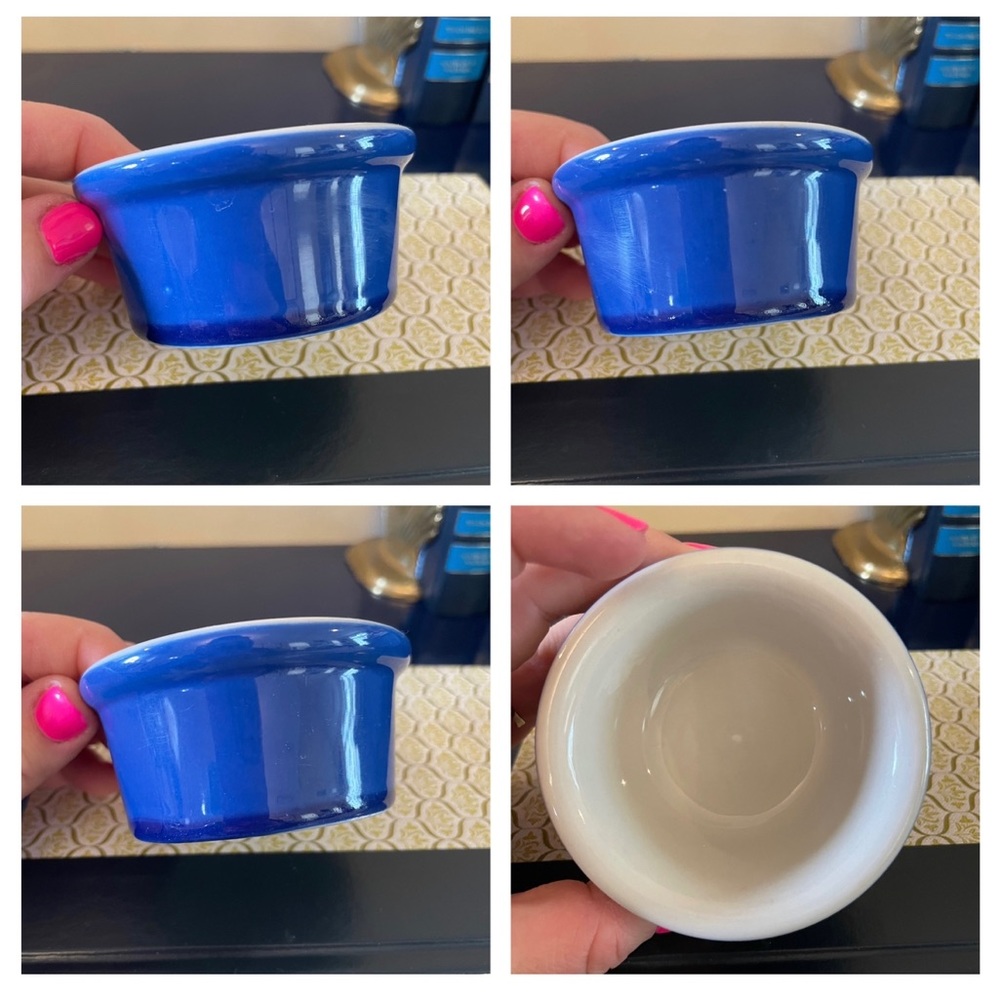 Vintage Hall Cobalt Blue Ramekins / Custard Cups / Crocks - Set of 3 - Picture 5 of 5